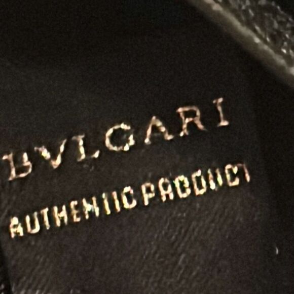 Bvlgari Foldover Long Wallet Black Textured Leather Multicompartment Travel - Picture 14 of 16